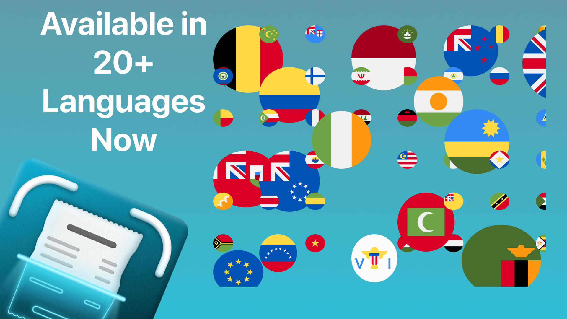 Receiptly app available in multiple languages